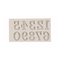 Lace-edged digital 0-9 silicone mold for vintage style chocolate and fondant decorating - 1# Number Mold / Gray