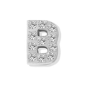 Rhinestone letter B charm pendant in silver finish for DIY jewelry necklaces - Letter B / Steel