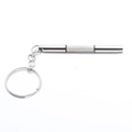 Portable silver metal screwdriver keychain with non-slip texture and key ring accessory - Multifunctional Screwdriver