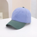 Kids baseball cap featuring a lavender body and dark green brim in a two-tone design - 54cm (3-8 Years) / Contrast Style - Blue