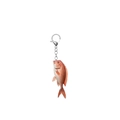 Vista dettagliata del portachiavi a forma di pesce rosso con anello in metallo lucido - 10cm / Dentice Rosso Stile 3