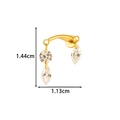 G23 titanium gouden gebogen barbell piercing met marquise zirconia hangers en maten - Triple Gem Gebogen Staaf (T2582-2#) / Goud