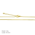 Goldene Box-Halskette, 45+5 cm lang, mit Karabinerverschluss und 2,8 g Gewichtsangabe - Box-Kette Verlängerung / Gold