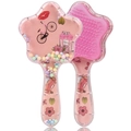 Star-shaped pink detangling hair brush with transparent handle and colorful moving beads - 05-Bicycle Perfume Pink