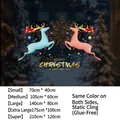 Autocollants de fenêtre de Noël statiques avec rennes bleus et roses pour décor - Sduv-187 [sans Adhésif Électrostatique] / Petit [70*40CM]