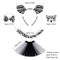 5-piece zebra costume set with ears headband, bowtie, tail, mask and tutu skirt - 5pcs Zebra Set (Sponge Ears + Sticker + Skirt)