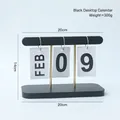 Creative black vintage wooden flip desk calendar with metal stand for home office decor - Minimalist Black Flip Calendar