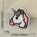 Embroidered cartoon unicorn patch, size 3.7x3.7cm and 0.9g for clothing decoration - White Unicorn