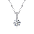 Elegant 5mm moissanite pendant necklace in S925 sterling silver with a round brilliant cut stone - Claw-shaped Round Drill (fddz-090) / White Gold