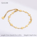 Bracciale in acciaio inossidabile placcato oro 18K con cuori e croci per donna - Catena Cuore e Croce