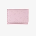 Cartera corta de cuero PU rosa claro con lindos patrones de conejos y osos grabados - Rosa