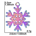 Detail view of iridescent purple snowflake pendant showing dimensions 3.3x2.6cm and weight - Rainbow Color Pendant