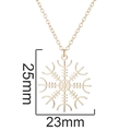 Gold snowflake pendant necklace for women with 23mm by 25mm dimensions shown on white background - 614 Viking Compass / Gold