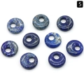 Deep blue natural lapis lazuli donut beads with gold pyrite flecks for DIY jewelry making - 18mm Side Hole Lapis Lazuli