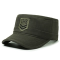 Army green military patrol cap with tactical embroidery badge on a white background - Army Green