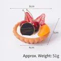 Modelo de tarta de frutas artificial realista con cereza y fresa para fotografía de comida - Tartaleta de Frutas PVC - Fresa y Cereza