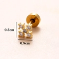 16G vergoldeter Edelstahl-Knorpelstecker mit Kreuz-Zirkonia, Größe 0.5cm für Damen - Kreuz / Gold 7#