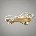 Pinza de pelo con lazo brillante y pedrería en acabado dorado para peinados chic - Dorado