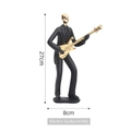 Figura abstracta de músico de guitarra eléctrica en negro mate y oro 27cm - Dorado-Bajista