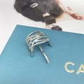 Elegant silver metal ponytail hair hook with woven mesh texture on a luxury box - Silver #6