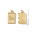 18k gold plated Aries zodiac pendant necklace in stainless steel showing front and back - Aries