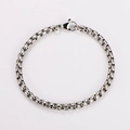Bracciale minimalista da 5 mm in acciaio inossidabile argento con chiusura a moschettone - Lunghezza 22cm (Larghezza 5mm)