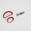 Cat nail clipper with stainless steel blades and red-white ergonomic handle - Double Hole / Rose Red