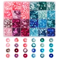 Set di 24 colori di paillettes rotonde a squame in scatola di plastica per fai-da-te - Scatola 60