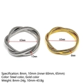 8mm and 10mm stainless steel snake pattern bangles in silver and gold finishes - Double Layer Wrapped Bracelet (8mm Width/60mm ID) / Steel