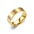 Gold 6mm matte brushed titanium steel band ring with polished inner surface for men and women - US 6 / Gold