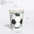 Set di 10 bicchieri di carta da calcio bianchi, 5,3x7,2x9cm, per decorazioni festa - Bicchieri di Carta 10PZ