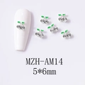 Detailed macro view of 3D cherry nail charms with silver base and rhinestones - Silver Base Small Clear Cherry (AM14)
