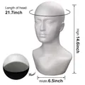 Female flocked foam mannequin head display with dimensions 21.7x14.6x6.5 inches - Foam Mannequin Head (YCSM011) / OPP Bag Packaging / White