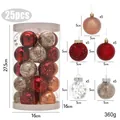 Set of 25 red and gold 5cm Christmas ornaments with glitter and shiny finish for tree decor - 25 Pack / Red Gold Brown