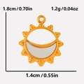 Golden sun pendant in 304 stainless steel with white shell inlay measuring 1.8x1.4cm - Gold-White Mother of Pearl Pendant