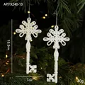 Ornamenti natalizi a forma di chiavi bianche vintage con brillantini scintillanti - Chiave/2 Pezzi