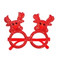 Christmas party glasses with red glitter reindeer antlers and star sequins decorations - Style 9 Red Sequins Reindeer Head
