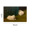 PVC placemat featuring classical oil painting of two white cats in size 30x45cm - 45x30cm / Pets Style 1 (White Cats)