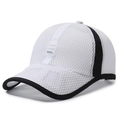 Berretto da baseball bianco in rete traspirante con bordo nero e logo Sport Fashion - Regolabile / Bianco e Nero