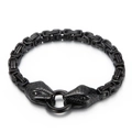 Collar de hombre en acero de titanio negro mate con cabeza de serpiente estilo hip hop - Negro / 21.5cm