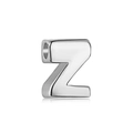 Polished S925 sterling silver letter Z heart pendant with glossy metallic finish - White Gold DY130030 (Z)
