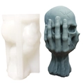 3D skull and hand silicone mold for DIY Halloween candles and gothic resin art - FM0175-Hand Holding Skull