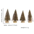 4er-Set goldene Mini-Weihnachtsbäume mit Holzsockel, 10,5 cm hoher Tisch-Weihnachtsschmuck - 4er-Set / Karamell Ohne Schnee