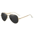 Occhiali da sole aviator polarizzati con montatura in metallo dorato e lenti scure - Montatura Oro Lenti Nere Polarizzate C3