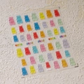 3D colorful gummy bear nail art stickers with CUTE and BEAR lettering on white background - TK-026 Bear Letter Style (TK-026)