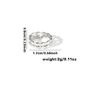 Silver fishtail style titanium steel open ring with double-row hollow chain pattern - TYR0435 / Silver Double-row Oval