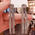 Chic 925 silver needle dangling tassel earrings in a polished silver braided knot design - 11# Silver Earring Post-Regular-Silver Knot Tassel