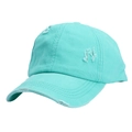 Verwaschene mintgrüne Baseballkappe aus Baumwolle mit Criss-Cross-Pferdeschwanzloch - Verstellbar / See Blau