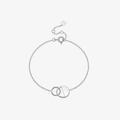 Eleganter S925 Sterlingsilber Armband mit ineinandergreifenden Ringen in Silberglanz - 925er Silber / Platin