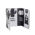 Foldable aluminum kitchen oil splash guard with black and white cactus cartoon patterns - Bunny Cactus / Black and White